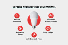 Lade das Bild in den Galerie-Viewer, LED E27 - Warmweiß 2700K Vollspektrum