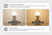 Lade das Bild in den Galerie-Viewer, LED E27 - 2 in 1 Arbeitslicht 4000K &amp; Warmweiß 2700K Vollspektrum
